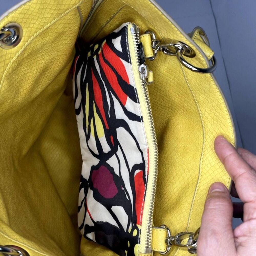 Relic Floral Yellow Reversible Tote Shoulder Bag Fabric Nylon Top Handle Zip - Picture 6 of 9